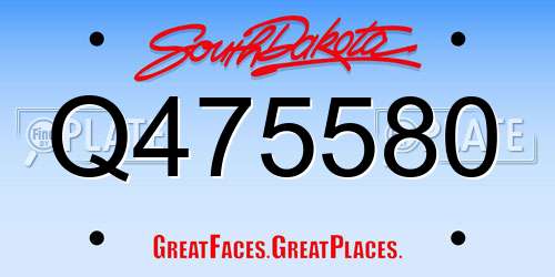 Q475580 South Dakota License Plate