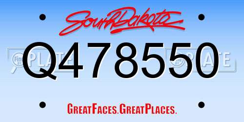 Q478550 South Dakota License Plate