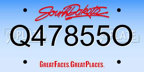 Q47855O South Dakota License Plate