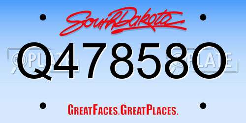 Q47858O South Dakota License Plate
