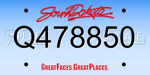 Q478850 South Dakota License Plate