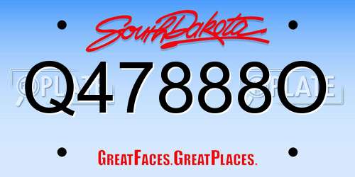 Q47888O South Dakota License Plate