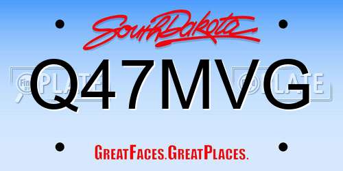 Q47MVG South Dakota License Plate