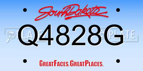 Q4828G South Dakota License Plate
