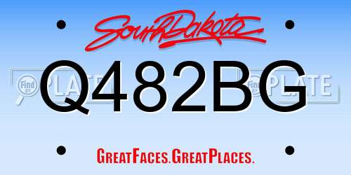 Q482BG South Dakota License Plate
