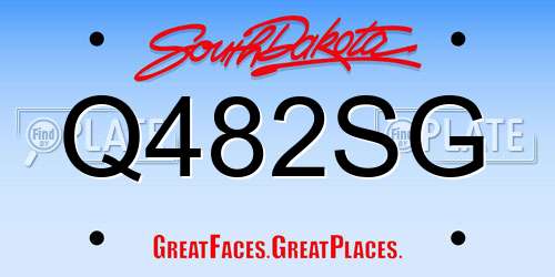Q482SG South Dakota License Plate