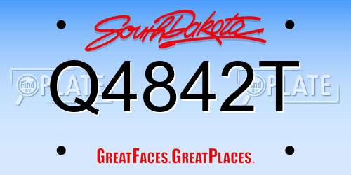 Q4842T South Dakota License Plate