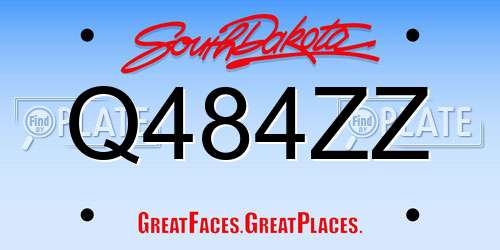 Q484ZZ South Dakota License Plate