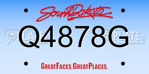 Q4878G South Dakota License Plate