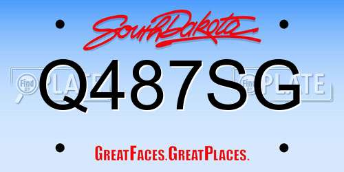 Q487SG South Dakota License Plate