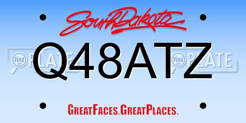Q48ATZ South Dakota License Plate