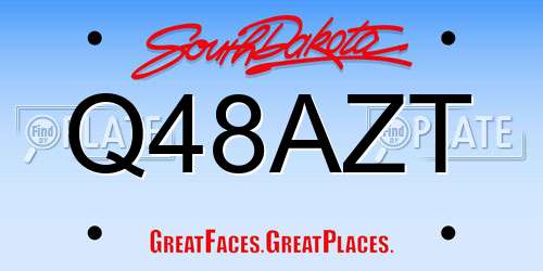 Q48AZT South Dakota License Plate