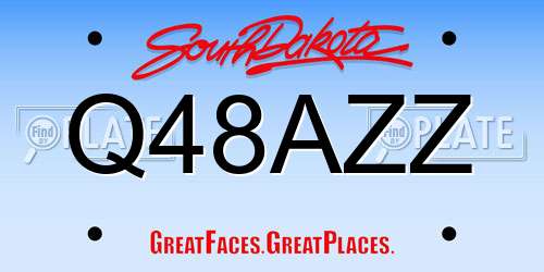 Q48AZZ South Dakota License Plate