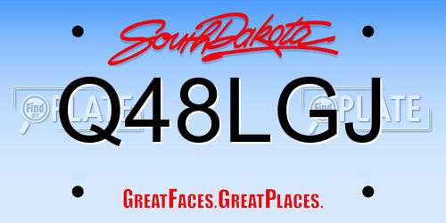 Q48LGJ South Dakota License Plate