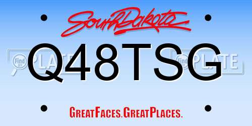Q48TSG South Dakota License Plate
