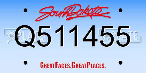 Q511455 South Dakota License Plate