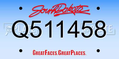 Q511458 South Dakota License Plate