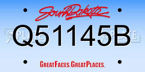 Q51145B South Dakota License Plate