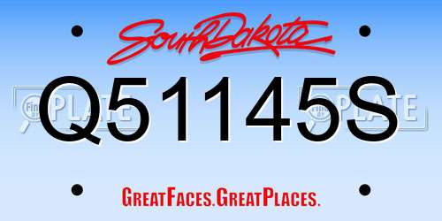Q51145S South Dakota License Plate