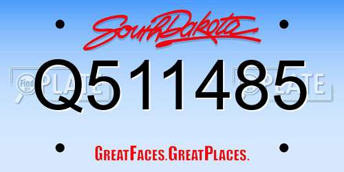 Q511485 South Dakota License Plate