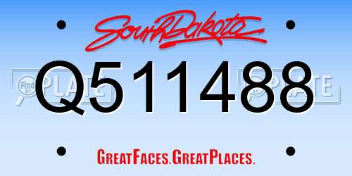 Q511488 South Dakota License Plate