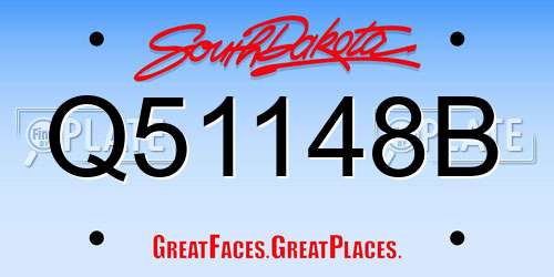 Q51148B South Dakota License Plate