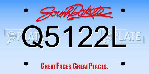 Q5122L South Dakota License Plate