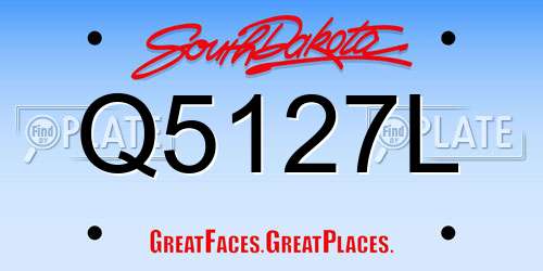 Q5127L South Dakota License Plate