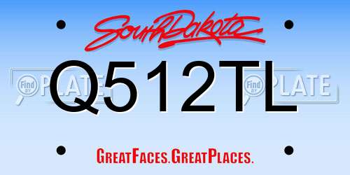 Q512TL South Dakota License Plate