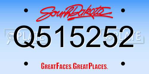 Q515252 South Dakota License Plate