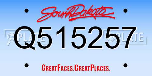 Q515257 South Dakota License Plate