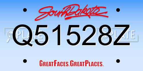 Q51528Z South Dakota License Plate