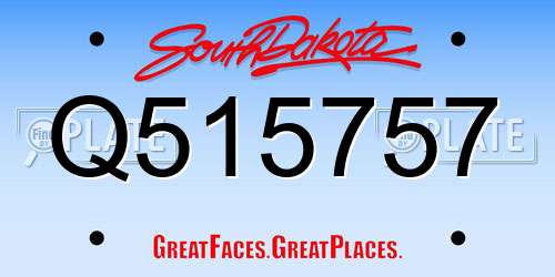 Q515757 South Dakota License Plate