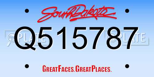 Q515787 South Dakota License Plate