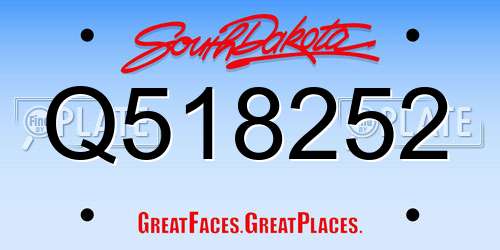 Q518252 South Dakota License Plate