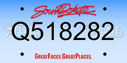 Q518282 South Dakota License Plate