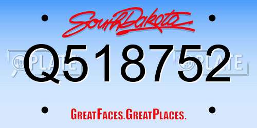 Q518752 South Dakota License Plate