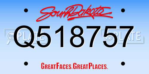 Q518757 South Dakota License Plate