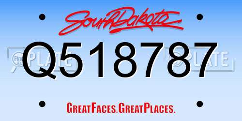 Q518787 South Dakota License Plate