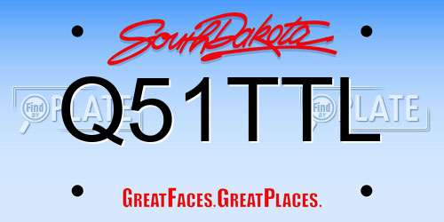 Q51TTL South Dakota License Plate