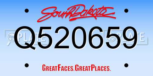 Q520659 South Dakota License Plate
