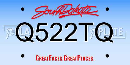 Q522TQ South Dakota License Plate
