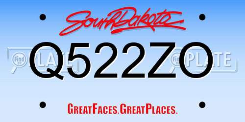 Q522ZO South Dakota License Plate