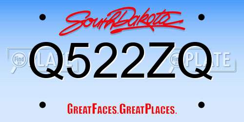 Q522ZQ South Dakota License Plate