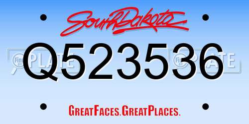 Q523536 South Dakota License Plate