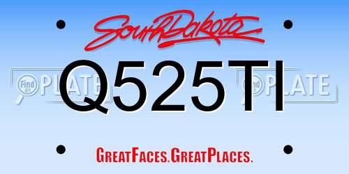 Q525TI South Dakota License Plate