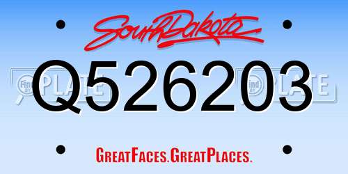 Q526203 South Dakota License Plate