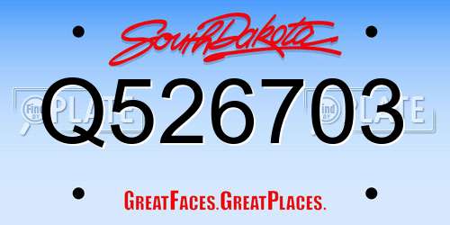 Q526703 South Dakota License Plate