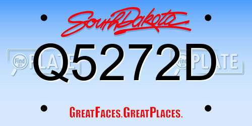 Q5272D South Dakota License Plate