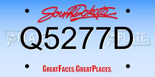 Q5277D South Dakota License Plate